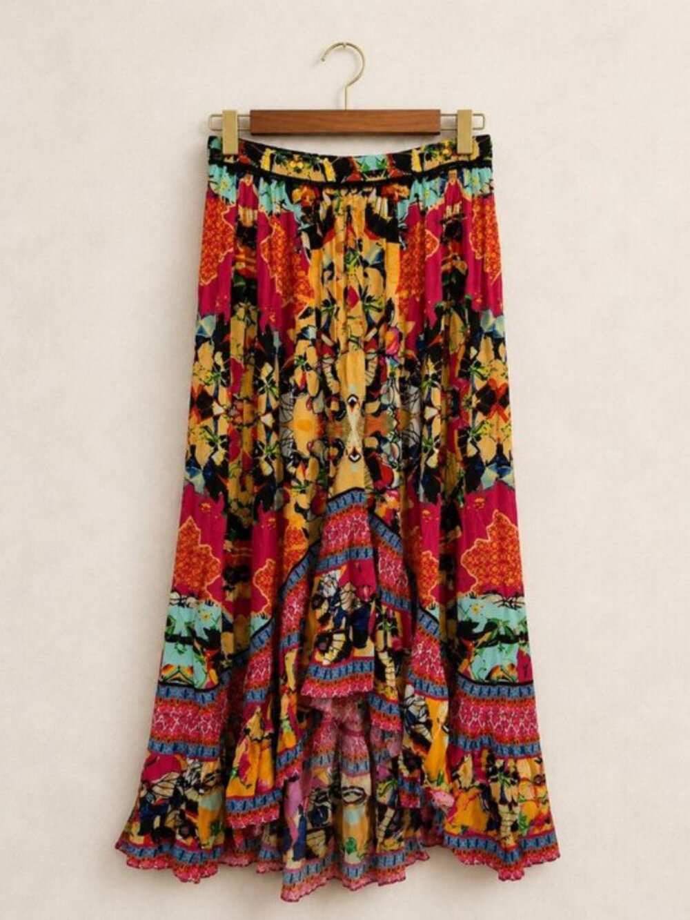 Anthropologie Bhanuni Jyoti High Low Christia Maxi Skirt Sz 10